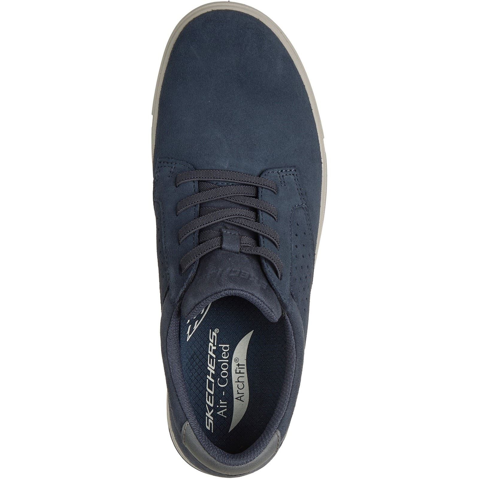 Skechers Arch Fit Solano 2.0 Rey Leather Men's Navy Suede Lace-Up Shoes