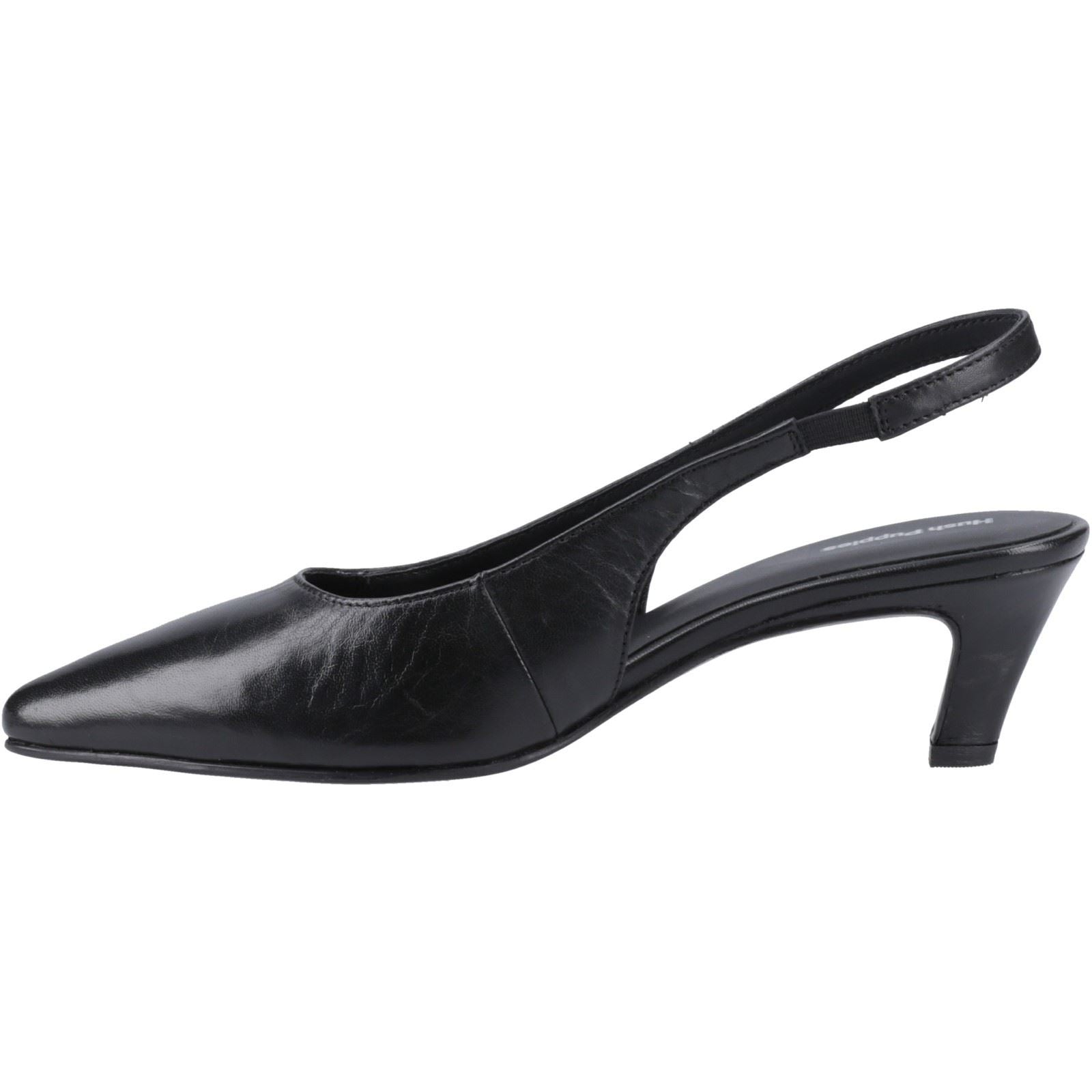 Hush Puppies Nahla Leather Women's Black Pointy Slingback Shoes