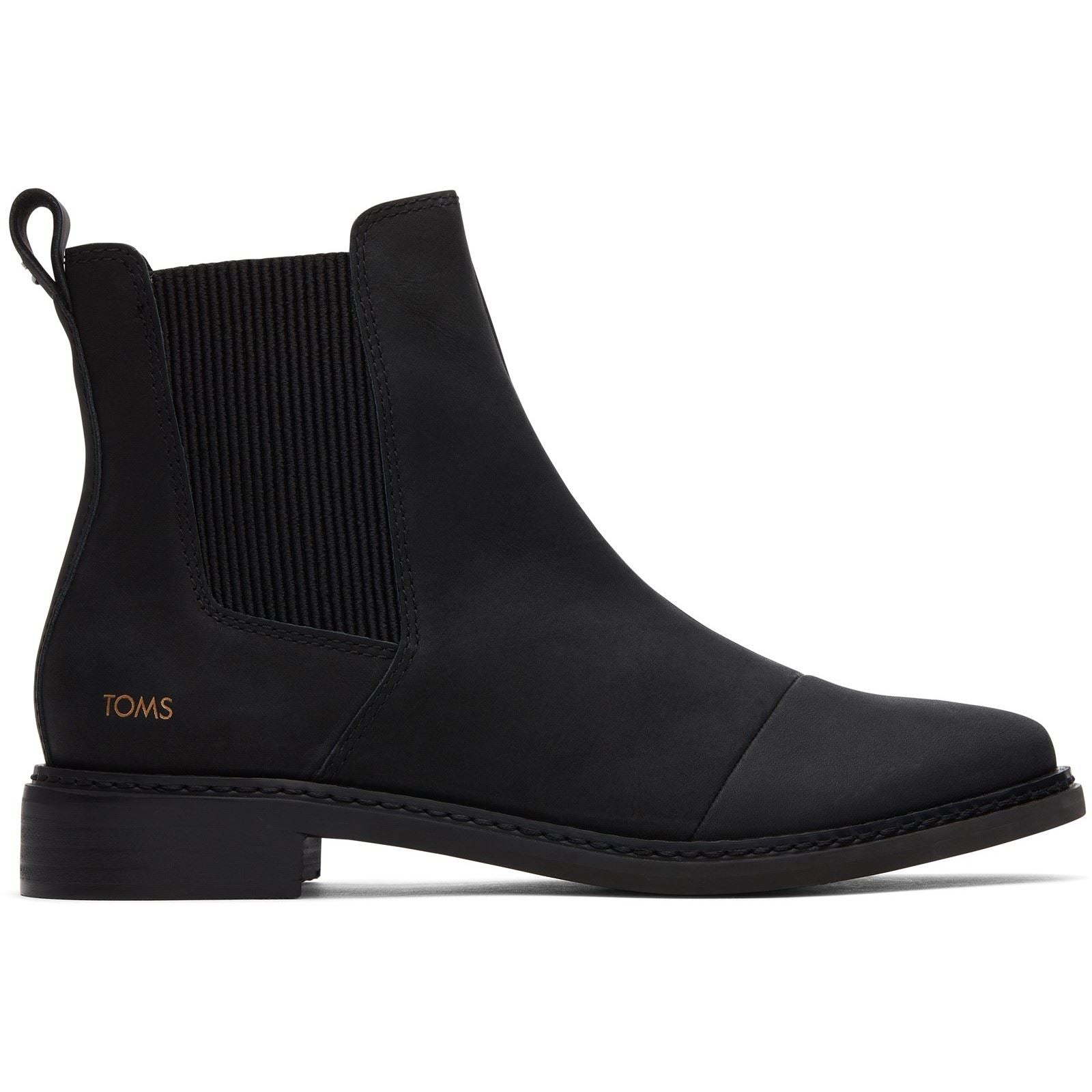 TOMS Charlie Leather Women's Black Boots