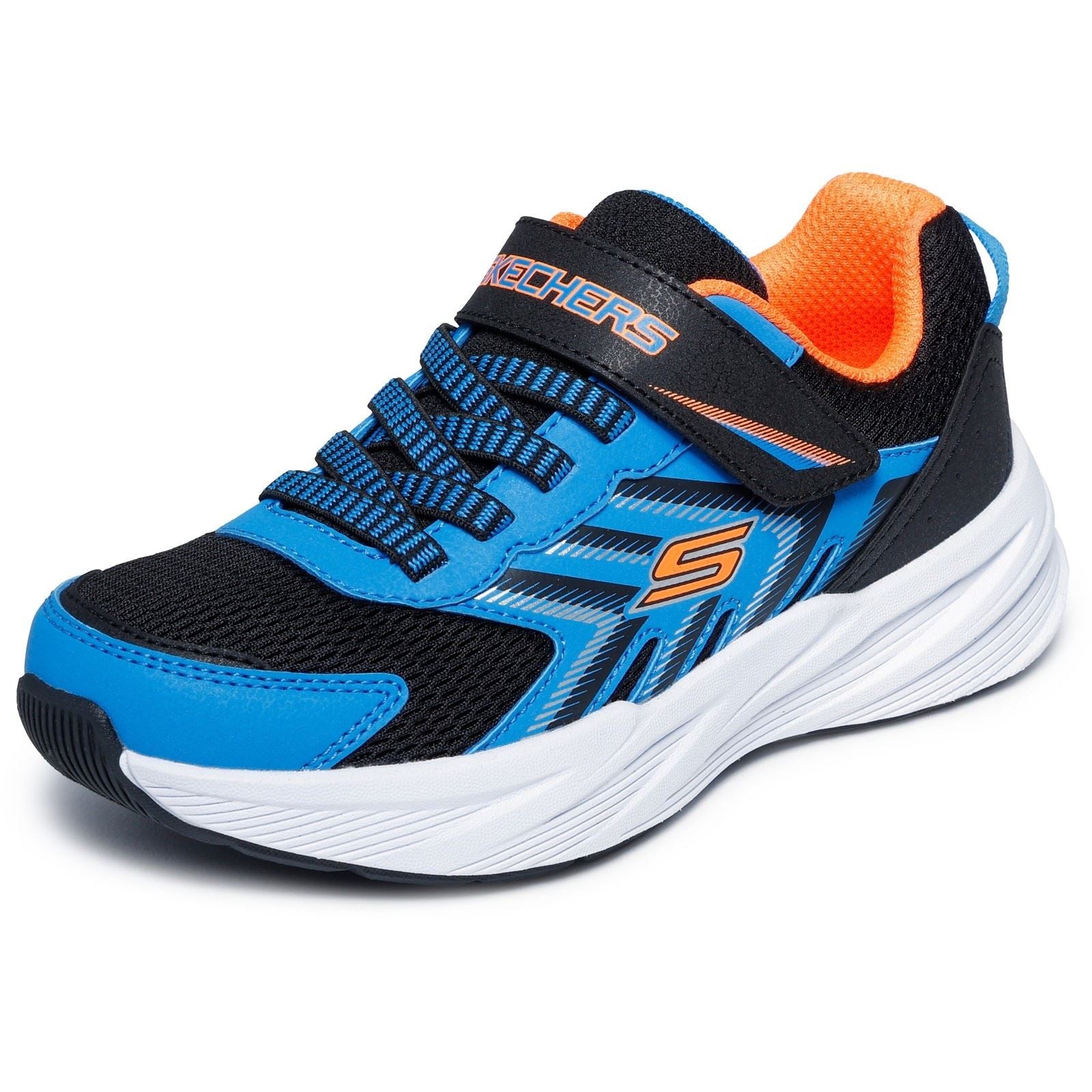 Skechers Microspec Tread Boy's Black & Blue/Orange Trainers