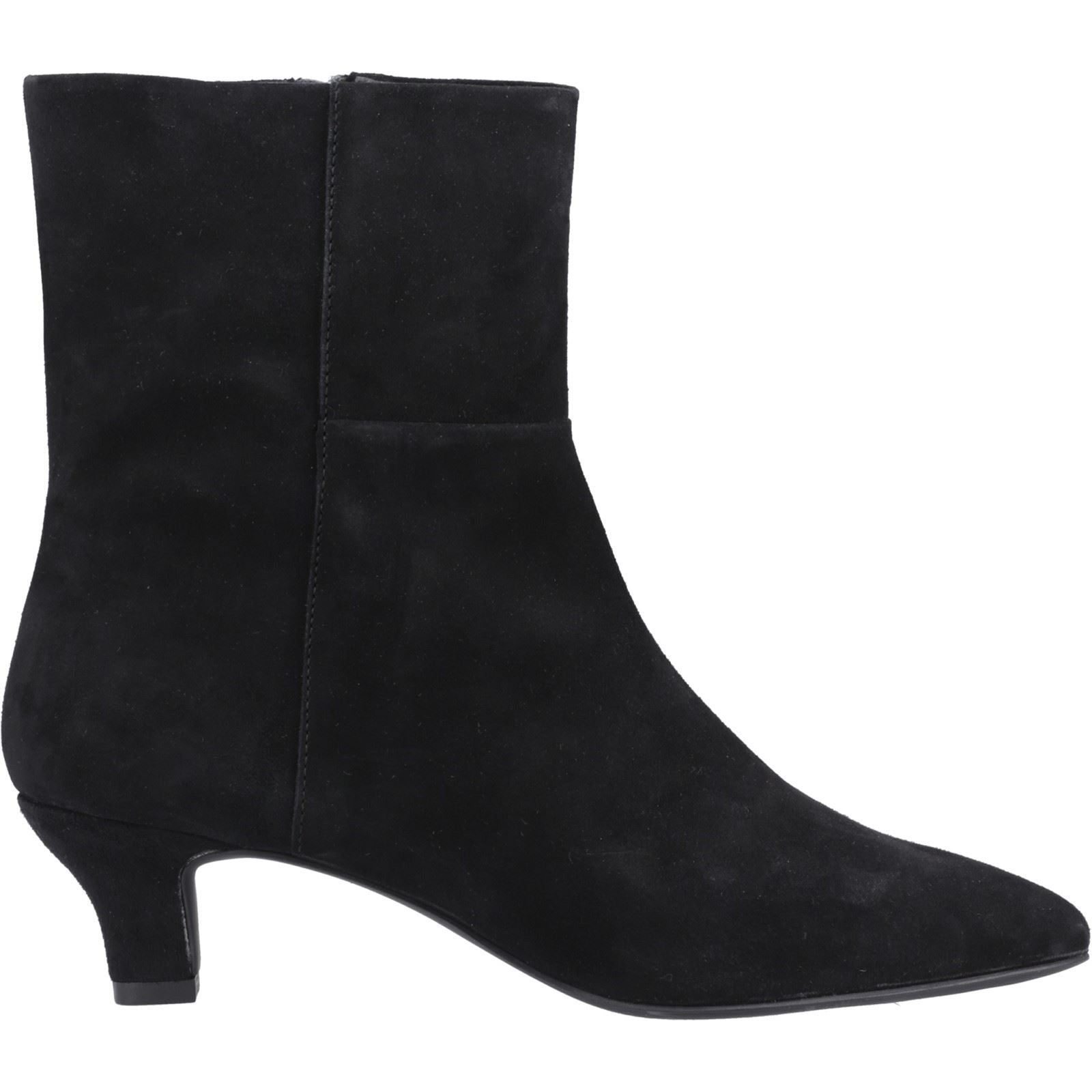 Hush Puppies Nahla Heel Leather Women's Black Heeled Ankle Boots