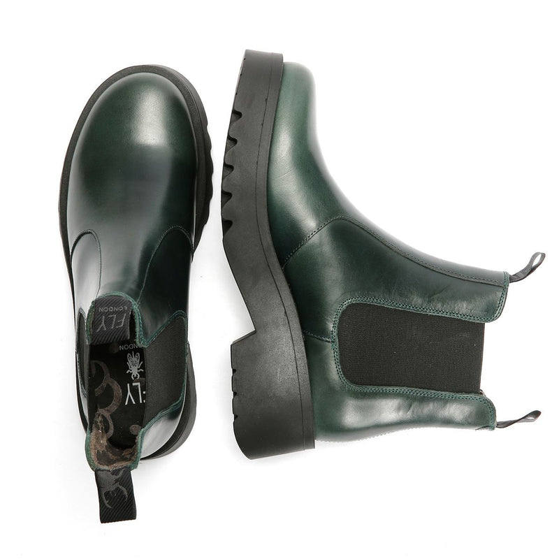 Fly London Medi Leather Women's Petrol Boots