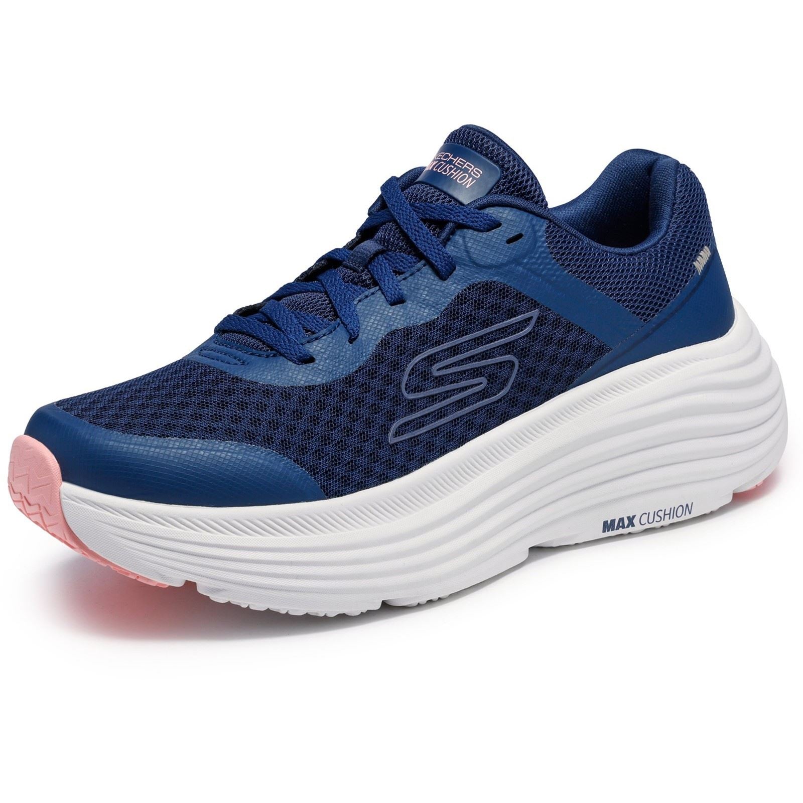 Skechers Max Cushioning Endeavour Women's Navy Synthetic/Pink Trim Trainers