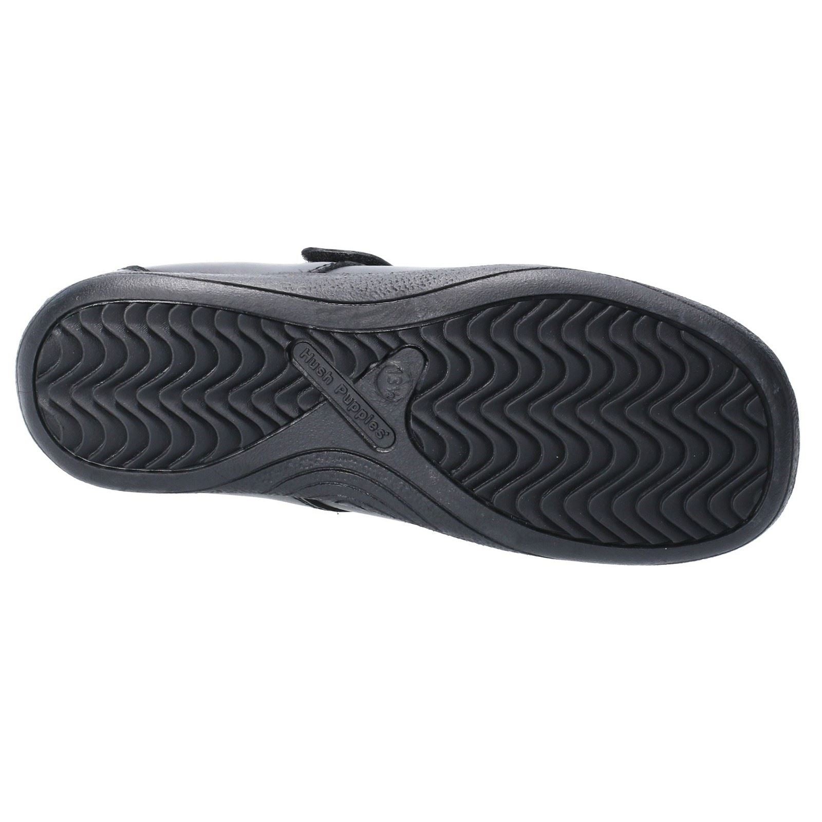 Hush Puppies Amber Junior Girls Black Leather  Shoes