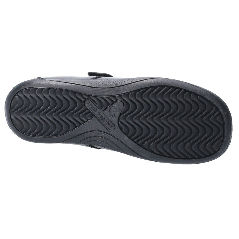 Hush Puppies Amber Junior Girls Black Leather  Shoes