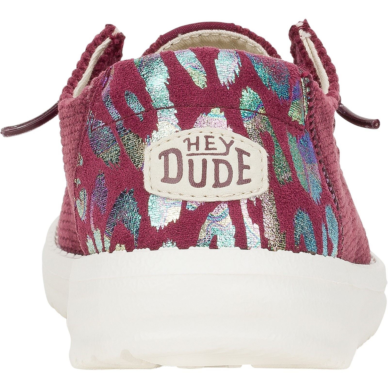 HEYDUDE Wendy Corduroy Leo Synthetic Women's Burgundy Loafers