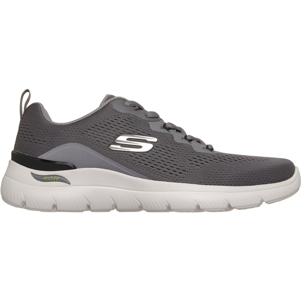 Skechers Arch Fit Summits Kravel Textile Men's Charcoal Mesh/Lime Trim Trainers