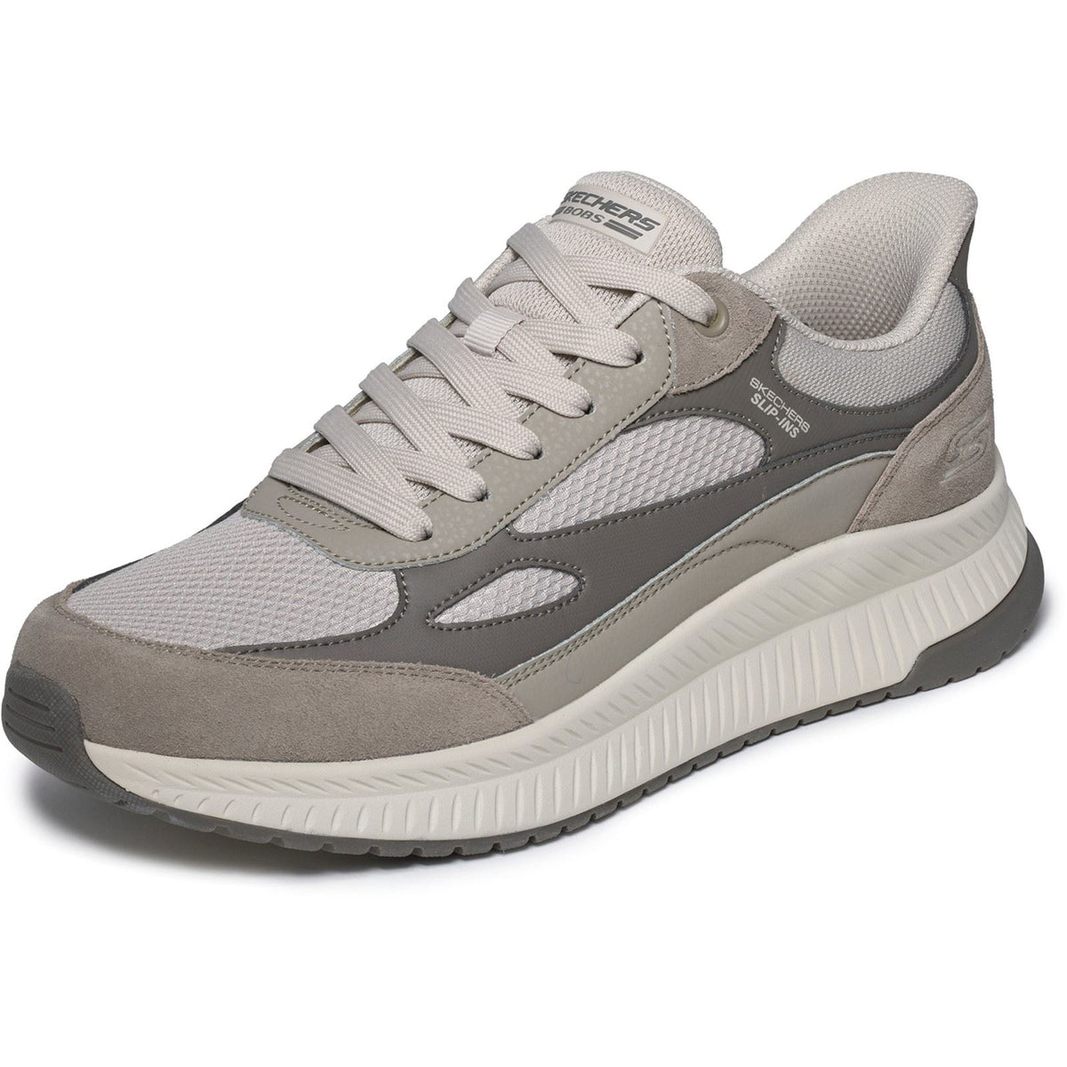 Skechers BOBS Squad 4 Core Look Men's Taupe/Multi Pu/Mesh Trainers