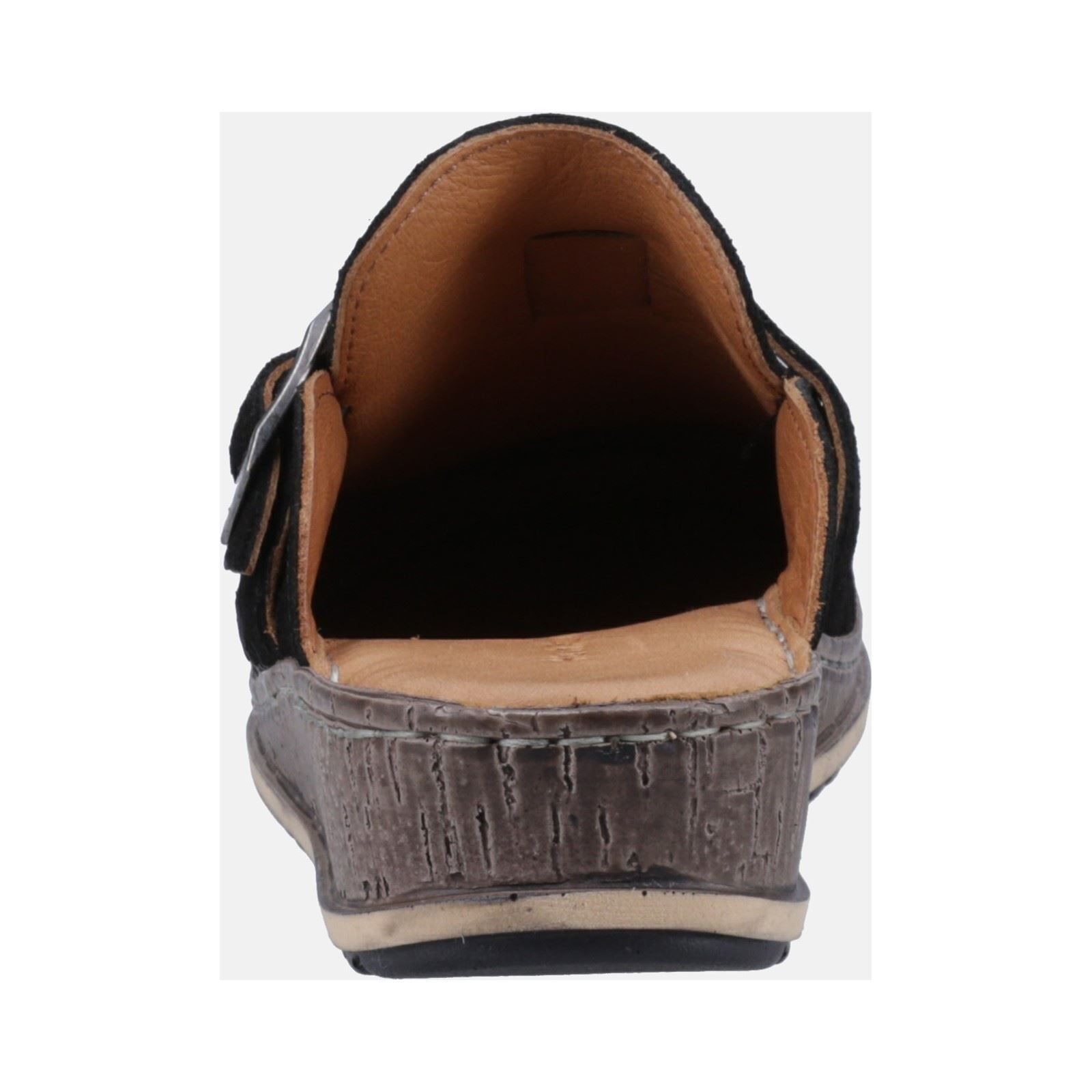 Hush Puppies Sorcha Mule Leather Women's Black Suede Sandals