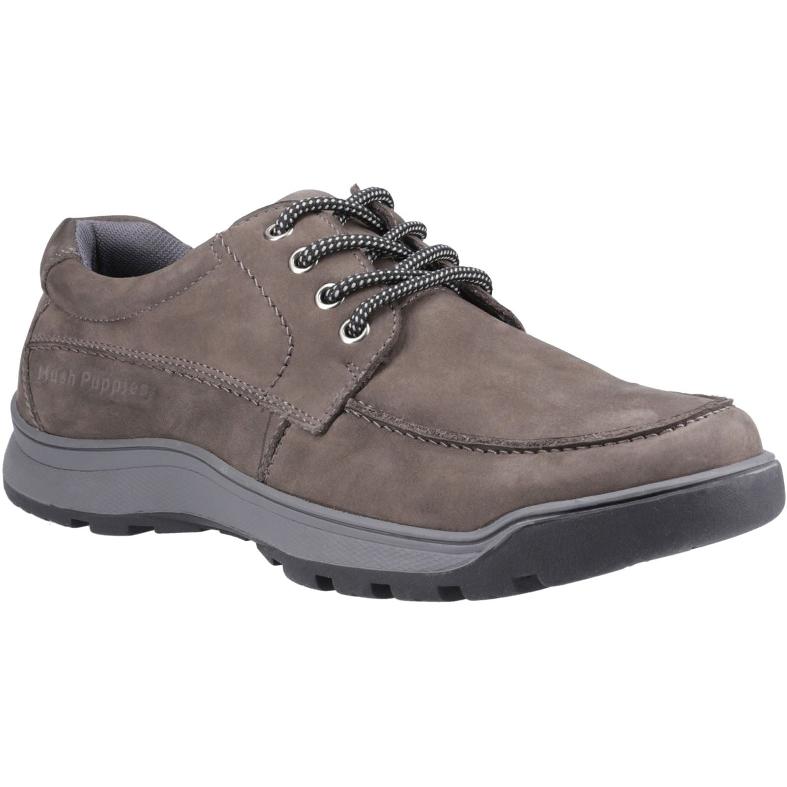 Hush Puppies Tucker Lace Leather Men's Grey Nubuck Lace-Up Shoes