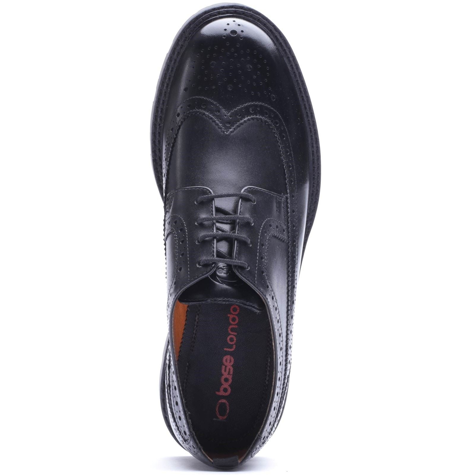 Base London Phase Leather Men's WAXY Black Brogues Shoes