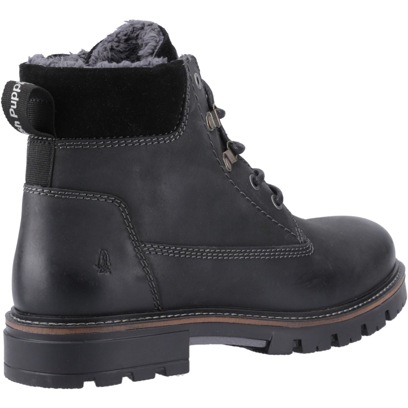 Hush Puppies Pier Leather Men's Black Ankle Boots