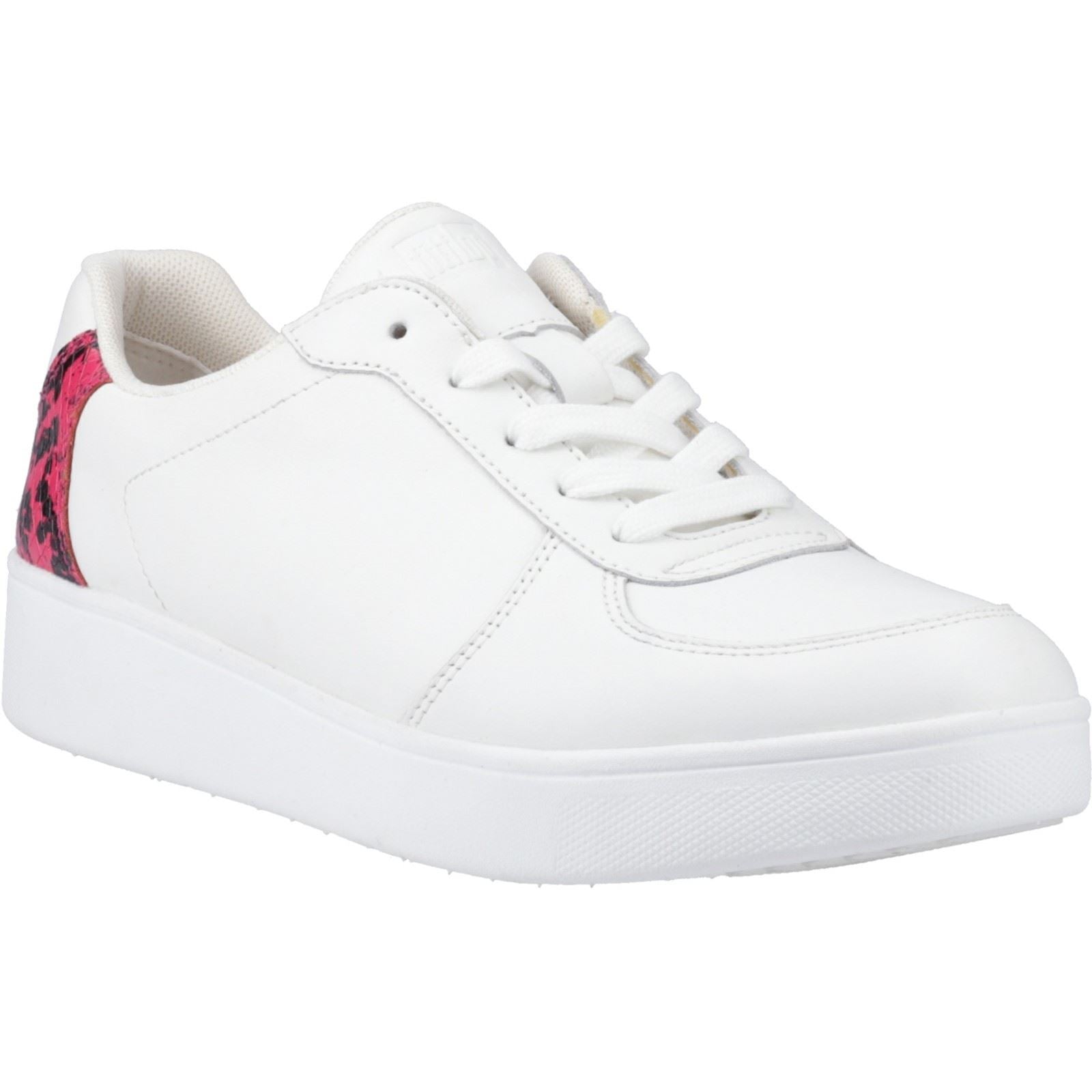 Fitflop Rally Snakeprint-Backtab Leather Women's Urban White/Wild Raspberry Trainers