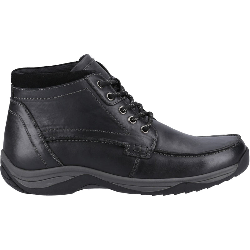 Hush Puppies Daryl Leather Men's Black Ankle Boots