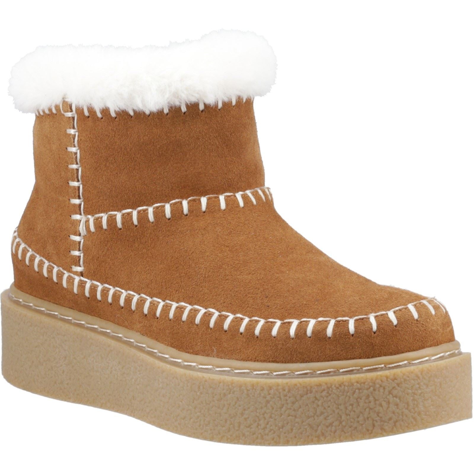 Hush Puppies Brielle Suede Women's Tan Winter Ankle Boots