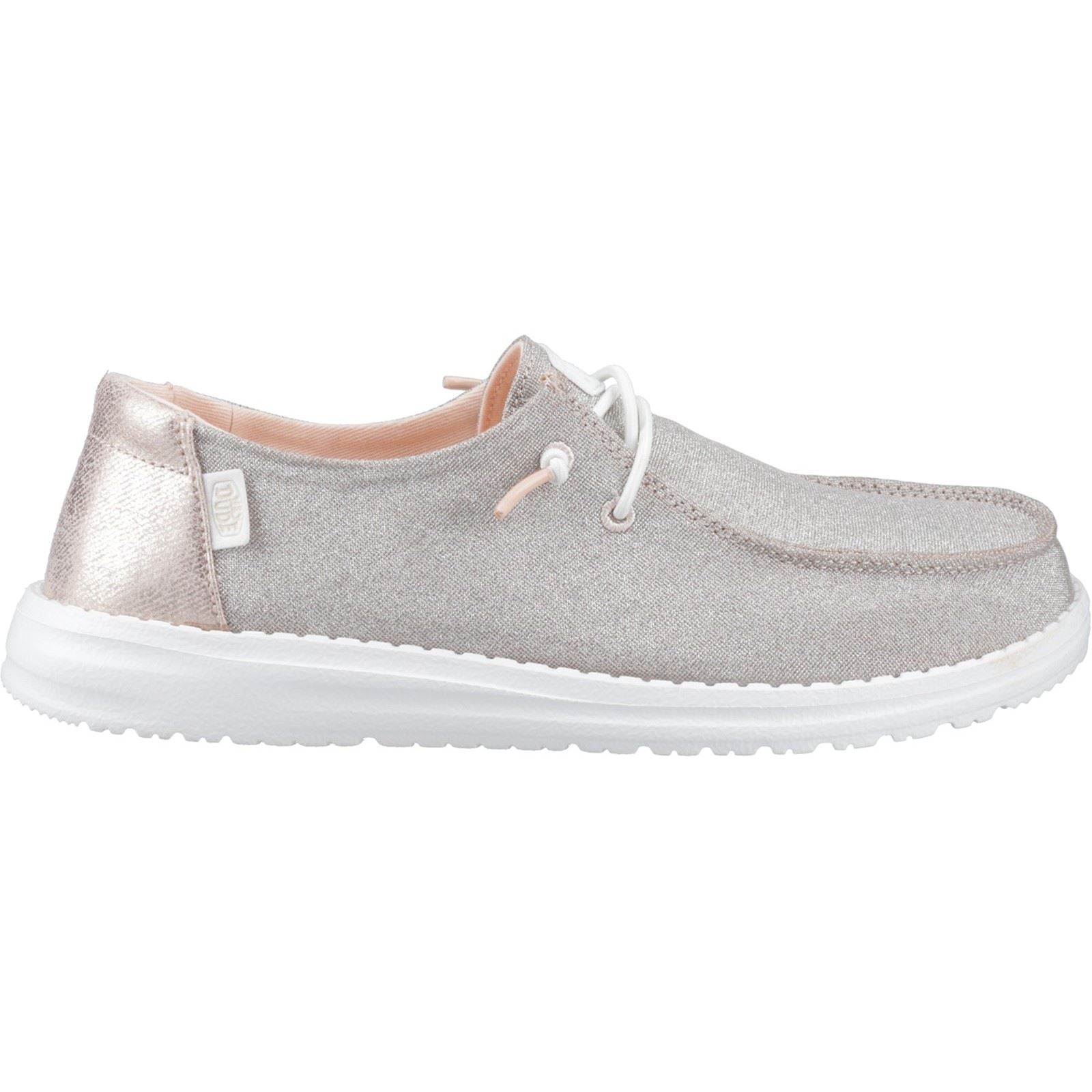 HEYDUDE Wendy Metallic Sparkle Synthetic Women's Rose Gold Loafers