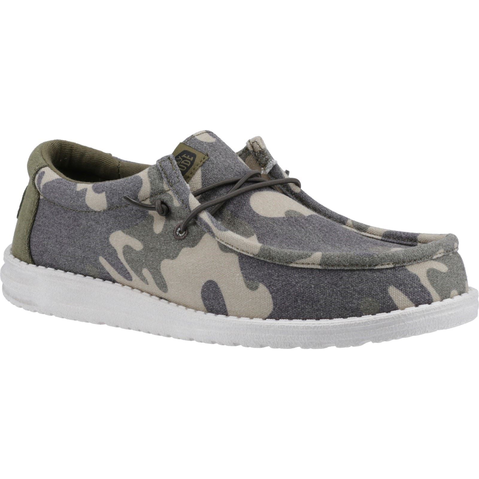 HEYDUDE Wally Washed Camo Synthetic Men's Camo Boat Shoes