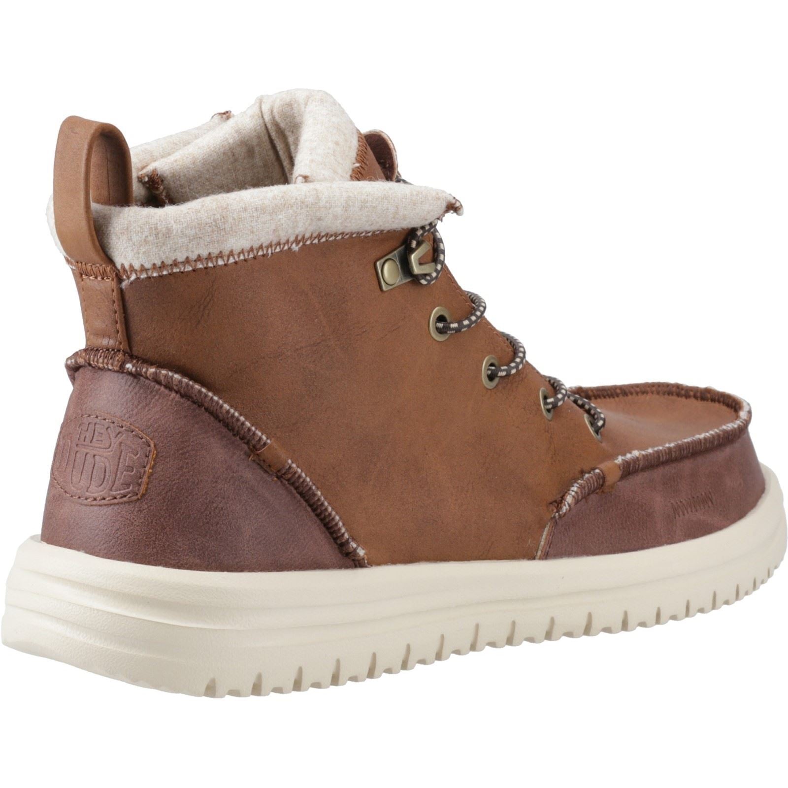 HEYDUDE Bradley Tumbled Classic Synthetic Men's Cognac/Multi Ankle Boots