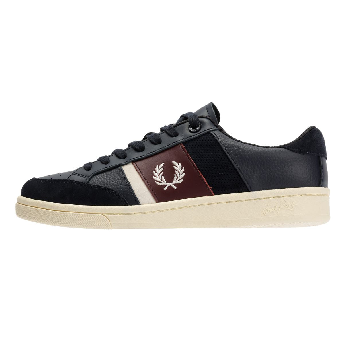 Fred Perry B725 Leather Suede Men's Navy/Ecru/Oxblood Trainers