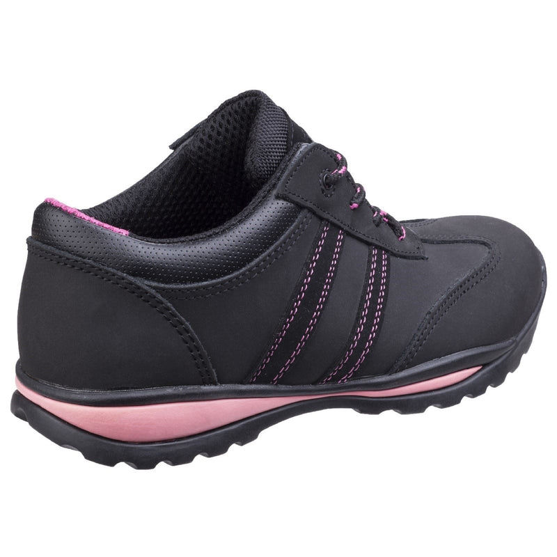 Amblers Safety FS47 Leather Women's Black/Pink Safety Trainers