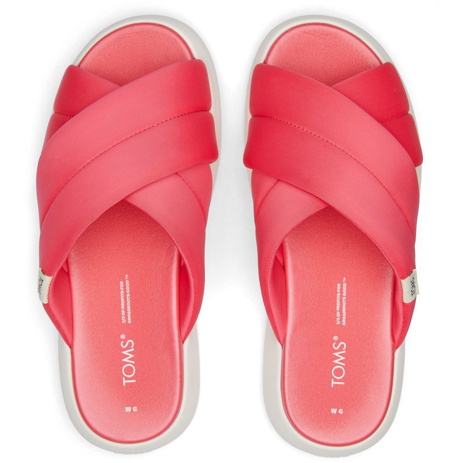 TOMS Alpargata Mallow Crossover Polyester Blend Women's Pink Slides