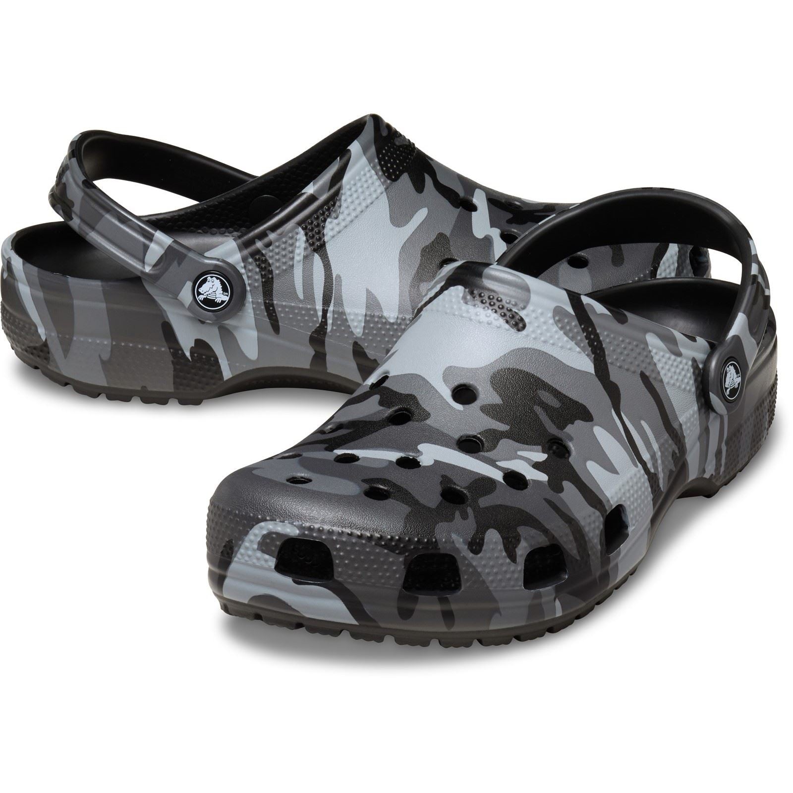 Crocs Classic Camouflage Clog Thermoplastic Men's Black/Slate Grey Clogs