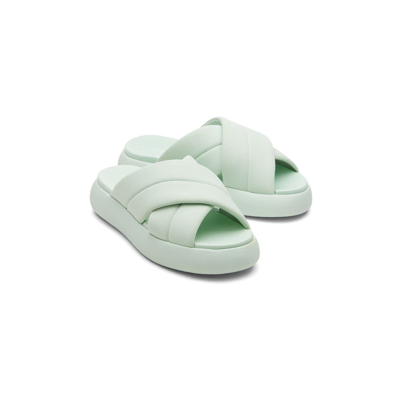 TOMS Mallow Crossover Polyester Blend Women's Mint Slides