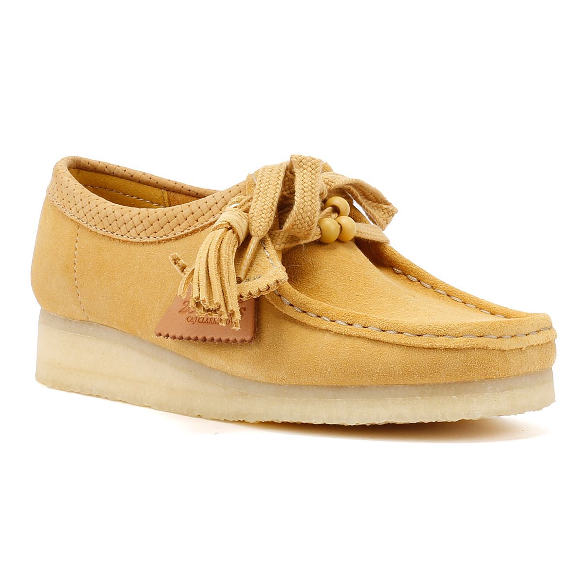 Clarks Originals Wallabee Suede Women's Golden Tan Shoes - Image 2