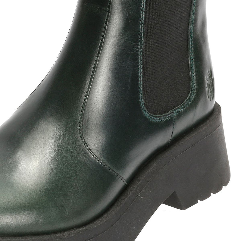 Fly London Medi Leather Women's Petrol Boots