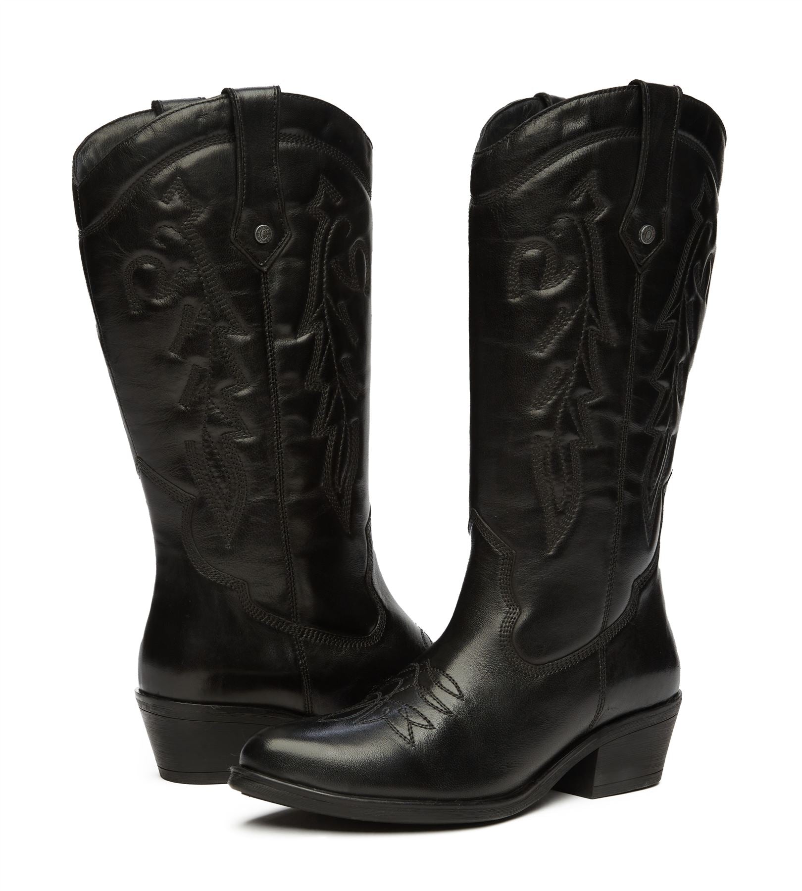 Osprey London The Louisiana Leather Women's Black/Gunmetal Boots
