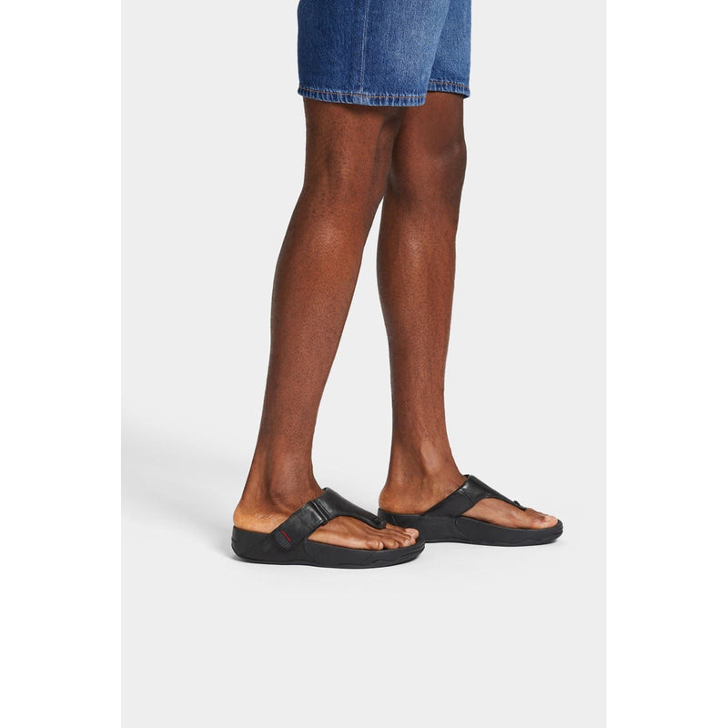 Fitflop Trakk II Leather Men's All Black Sandals
