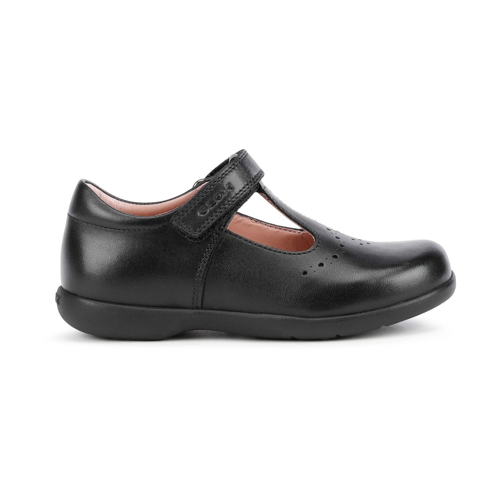 Geox Naimara Leather Girl's Black Shoes