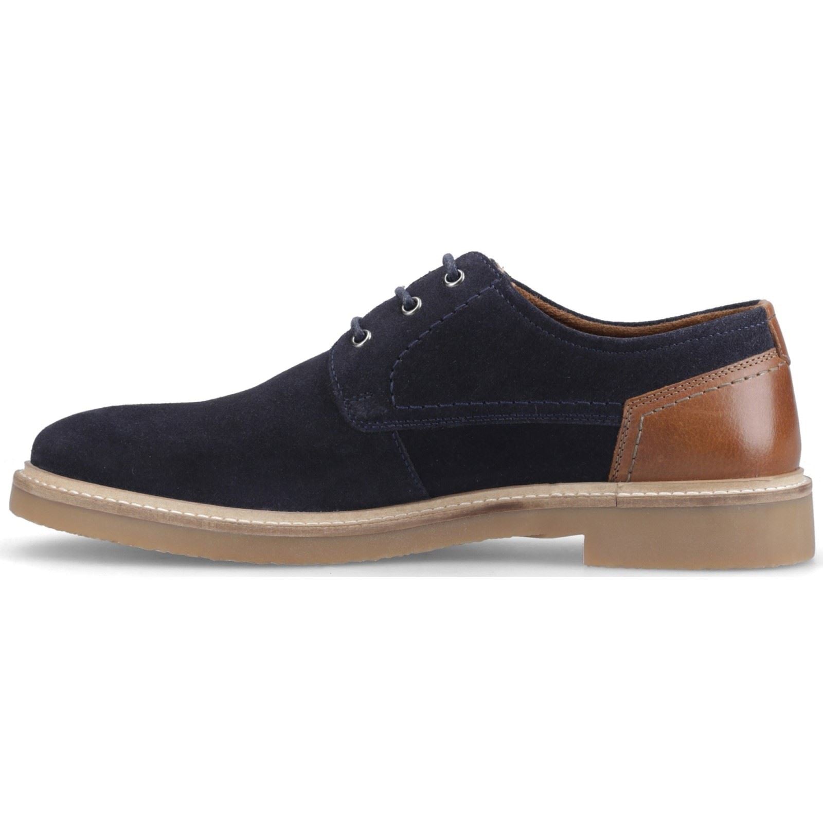 Hush Puppies Guy Leather Men's Navy Lace-Up Shoes