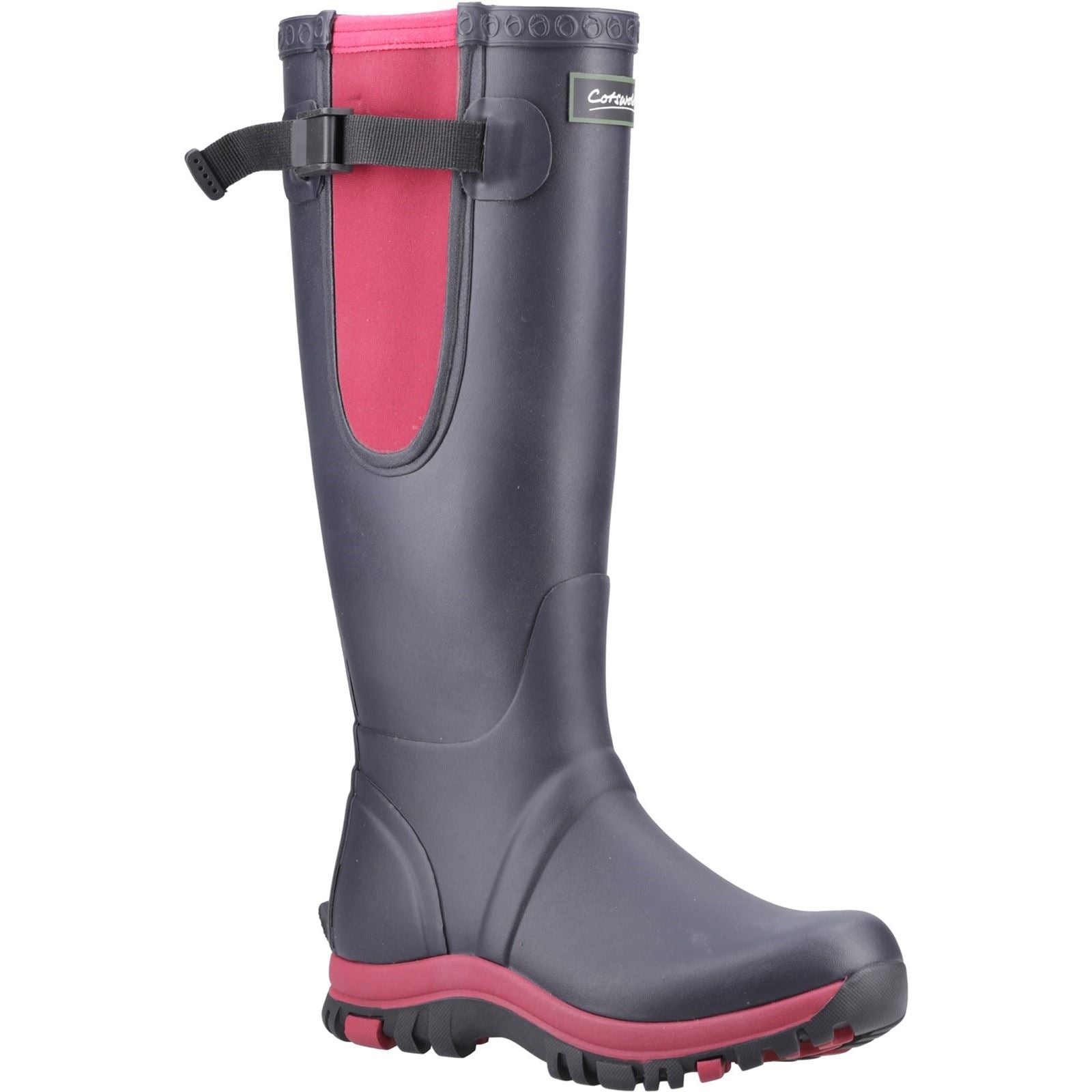 Cotswold Milton Rubber Women's Navy/Pink Wellington Boots
