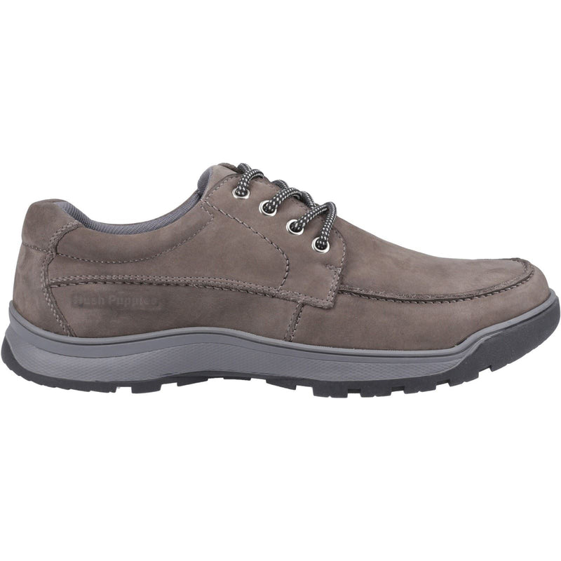 Hush Puppies Tucker Lace Leather Men's Grey Nubuck Lace-Up Shoes
