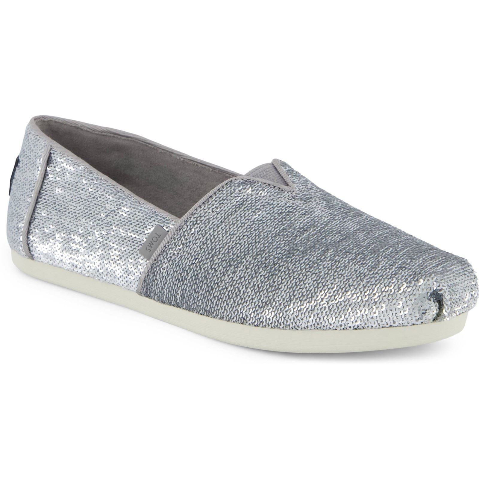 TOMS Alpargata Sequins Textile Women's Silver Espadrilles
