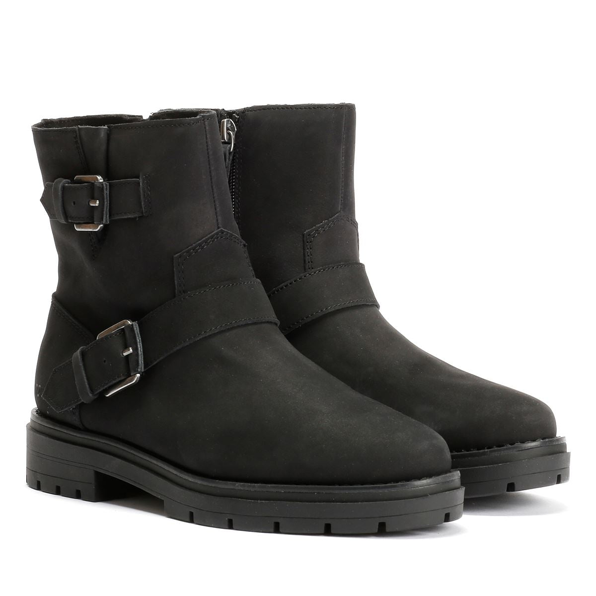 TOMS Ionie Moto Nubuck Leather Women's Black Boots