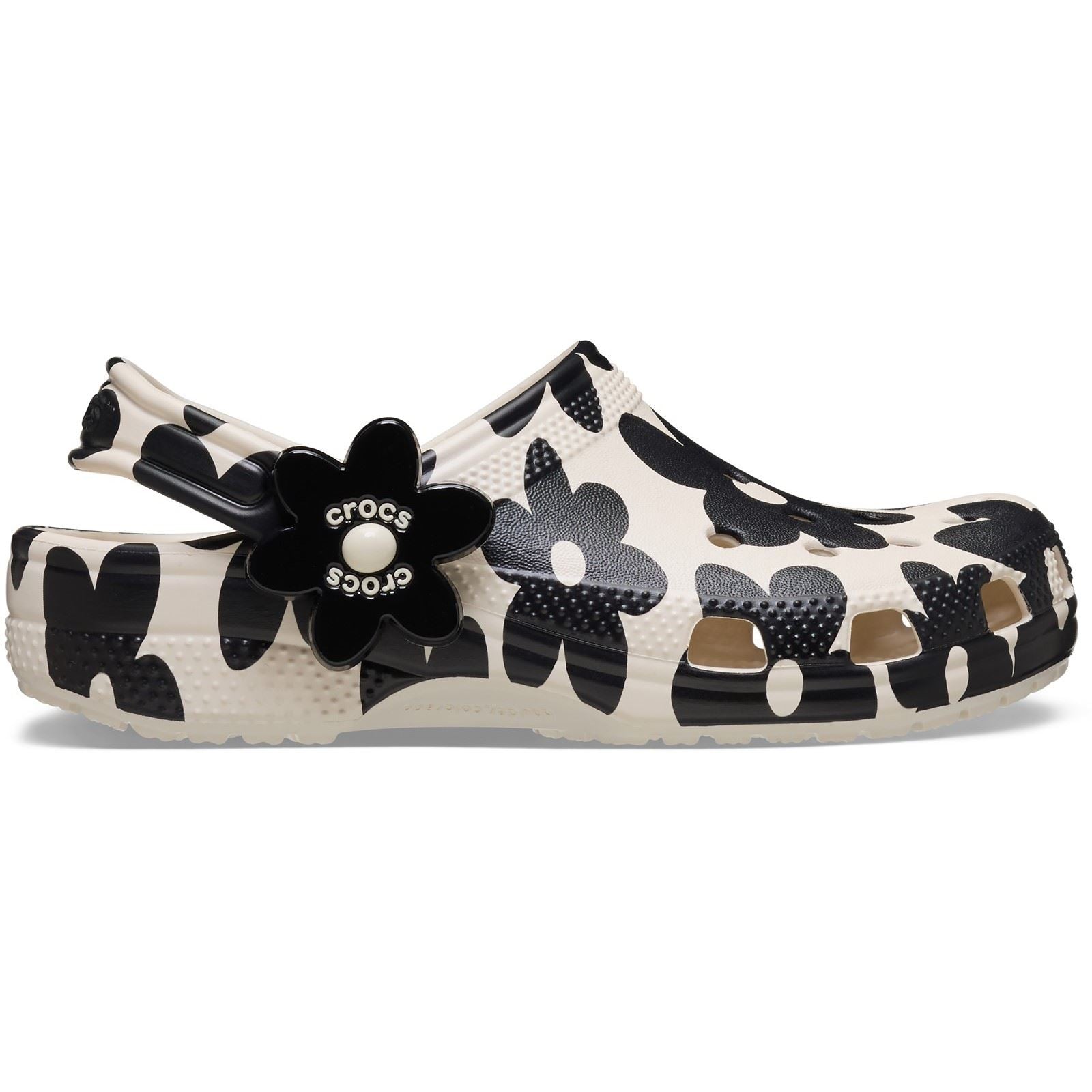 Crocs Classic Pop Petals EVA Girl's Summit White/Black Casual Shoes - Clogs