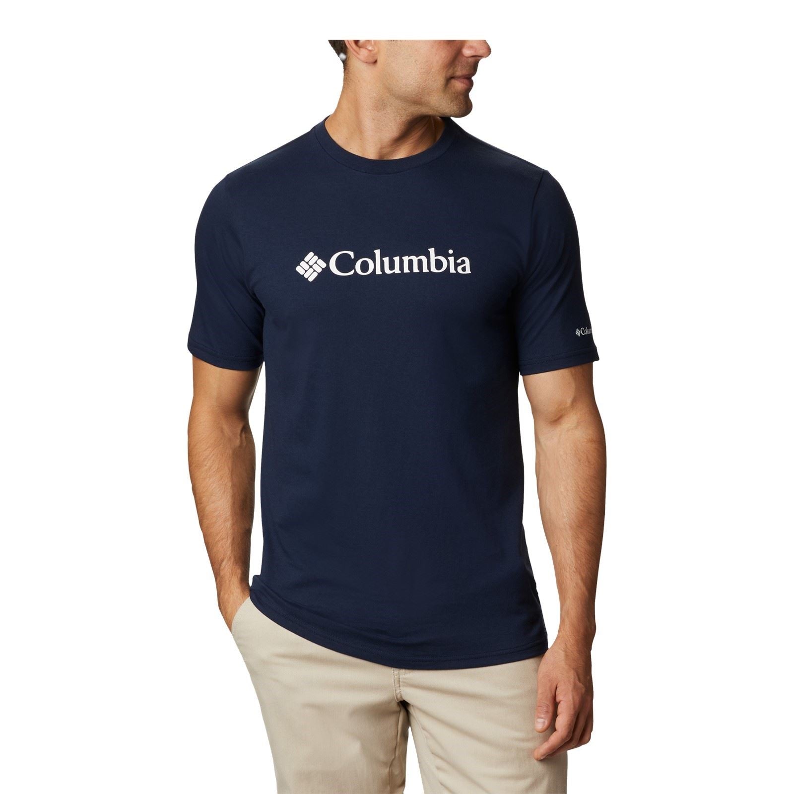 Columbia CSC Basic Logo Short Sleeve Cotton Men's Blue Short Sleeve T-Shirts