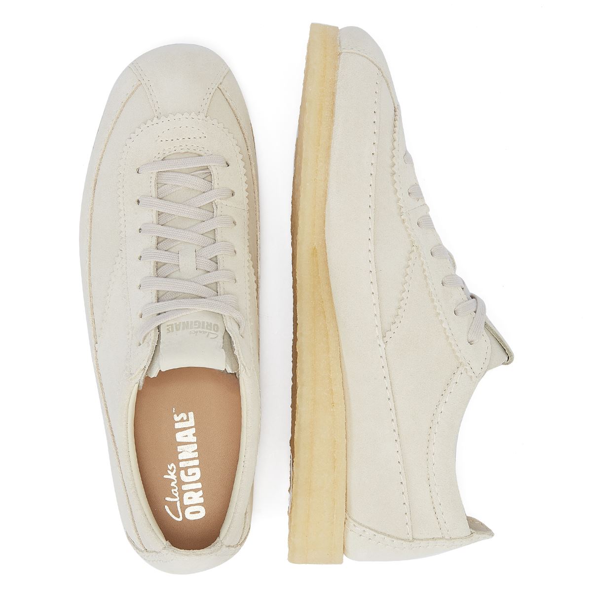 Clarks Originals Wallabee Tor Suede Men's Off White Lace-Up Shoes