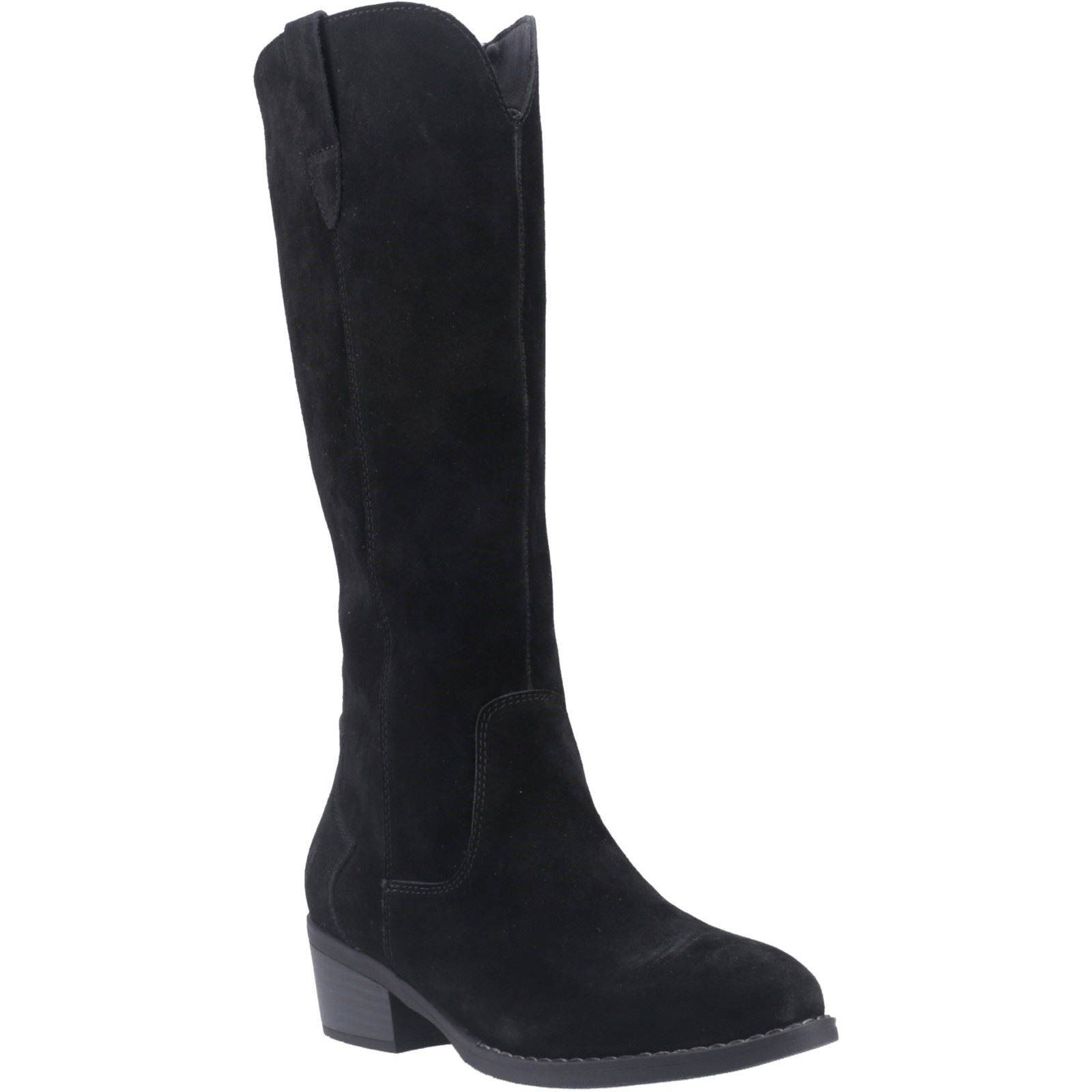 Hush Puppies Isabella Suede Women's Black Heeled Knee High Boots