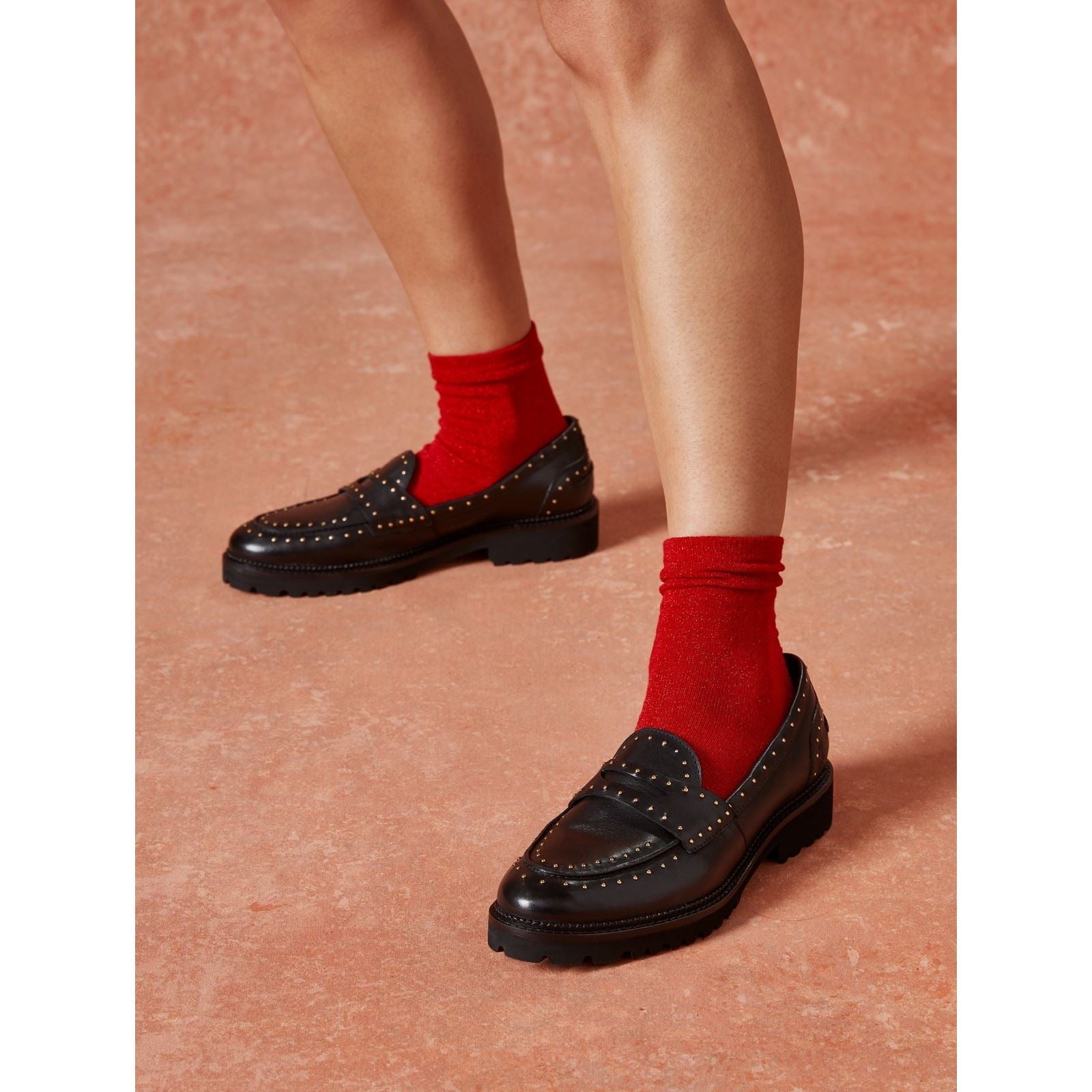 Hush Puppies Genie Leather Women's Black Standard Loafers