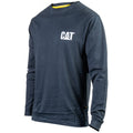 Caterpillar Trademark Banner Long Sleeve Cotton Men's Blue T-Shirt