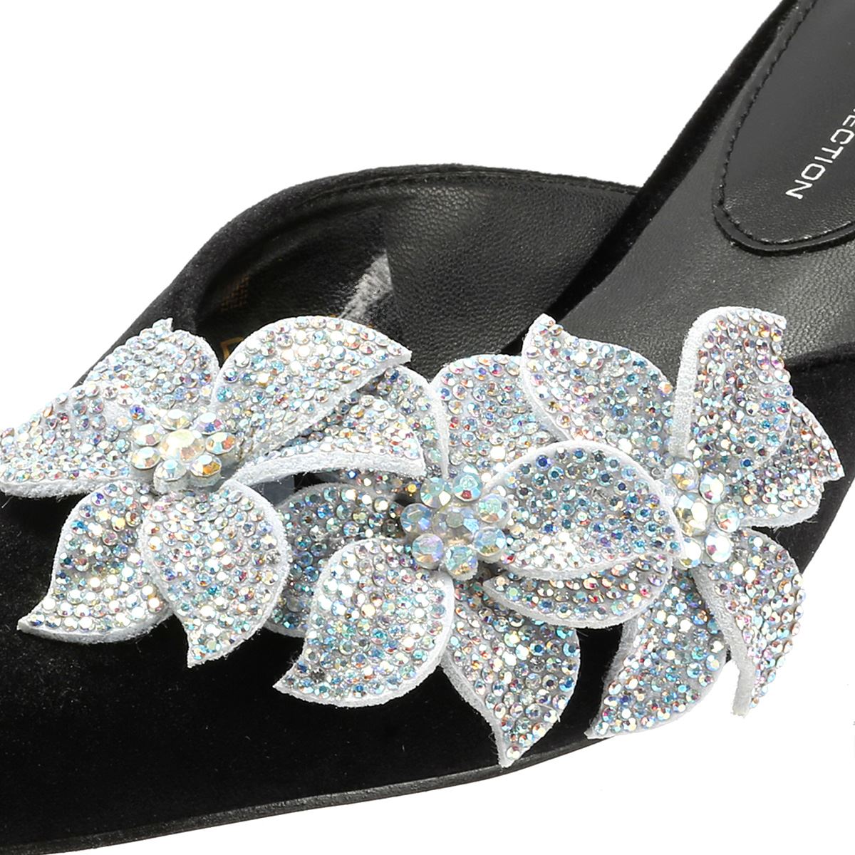 French Connection Victoria Velvet Kitten Heel Women's Black Mules