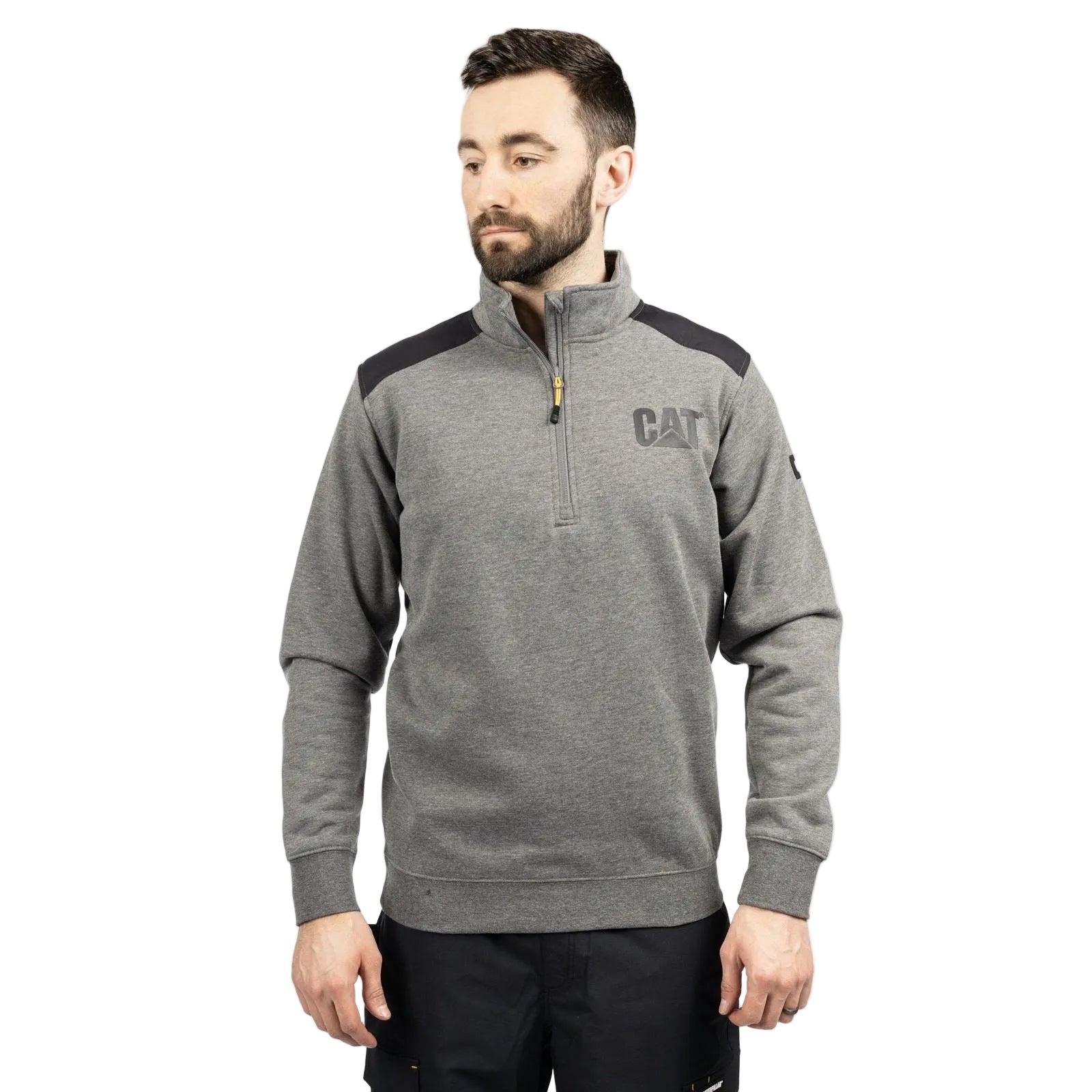 Caterpillar Essential 1/4 Zip Polyester Men's Grey Sweatshirt