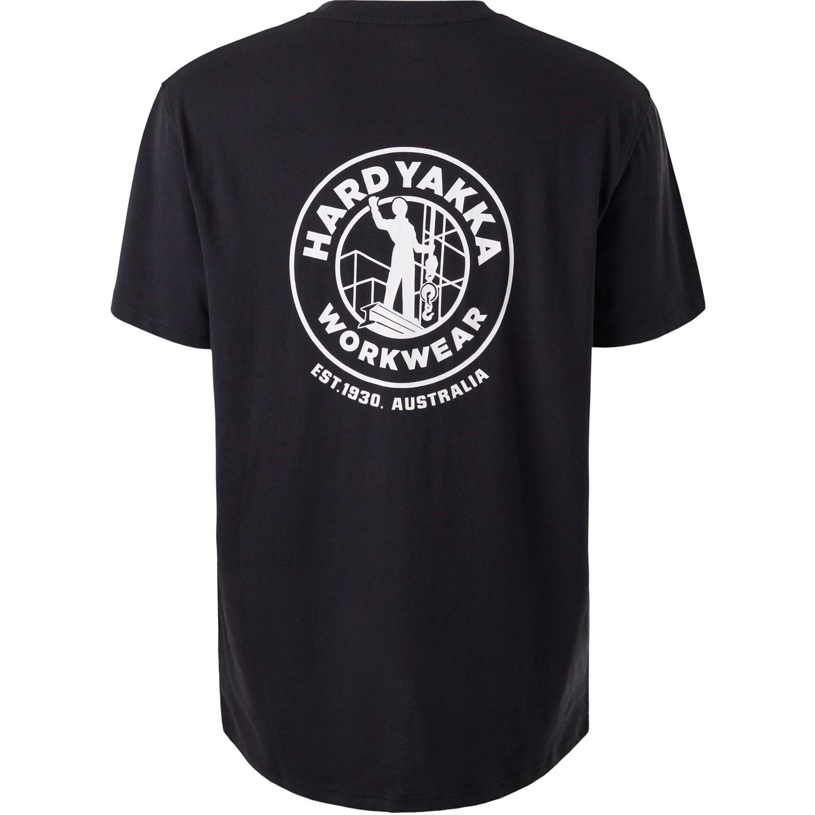 Hard Yakka Heritage Icon Cotton Men's Black T-Shirt