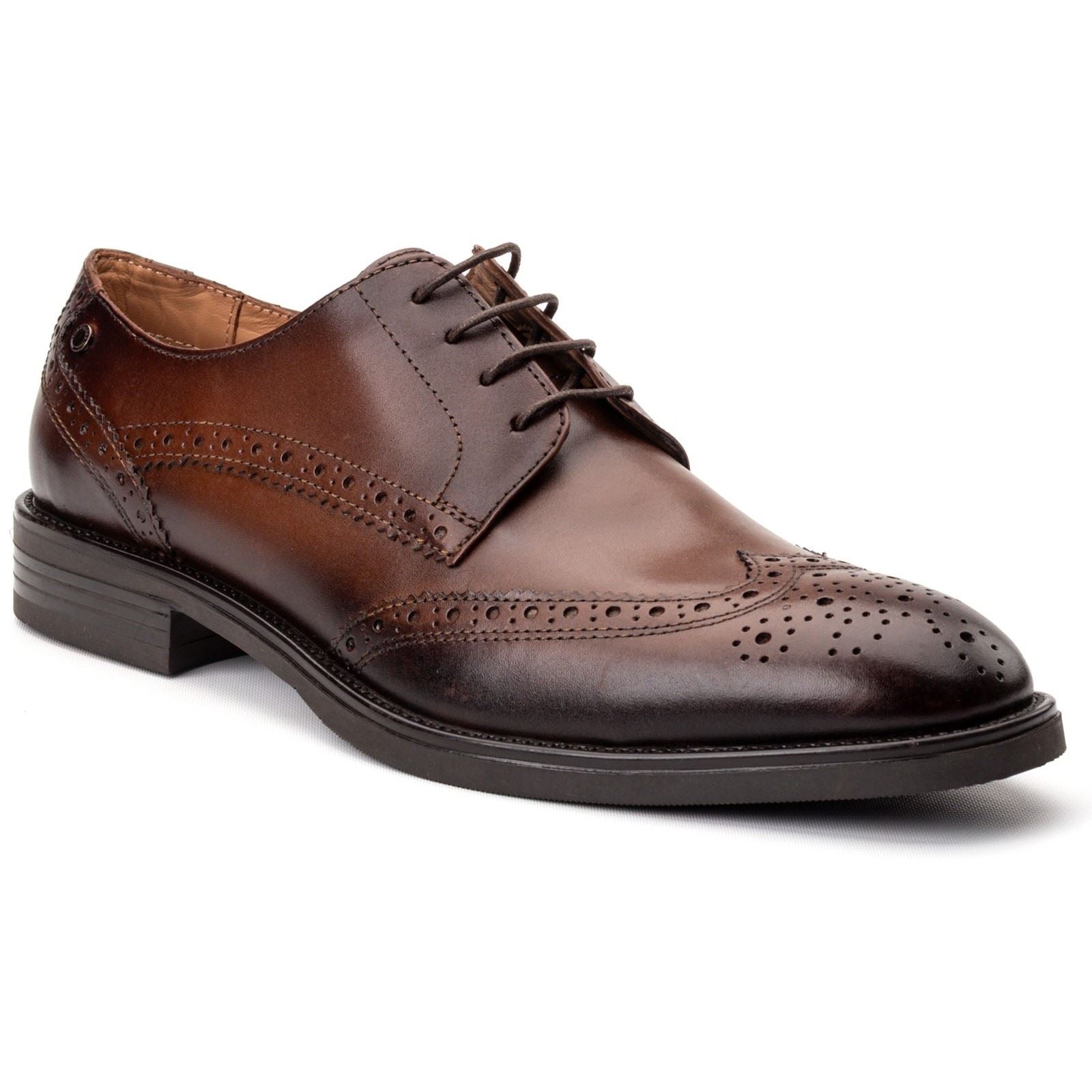Base London Pocket Leather Men's Brown Brogues Shoes