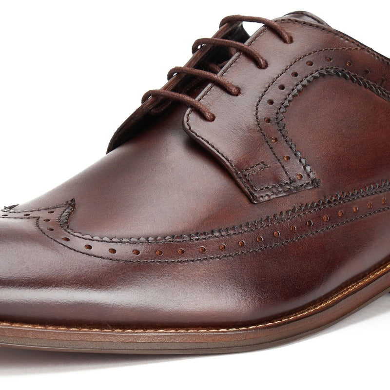 Base London Havisham Leather Men's Brown Derby Shoes