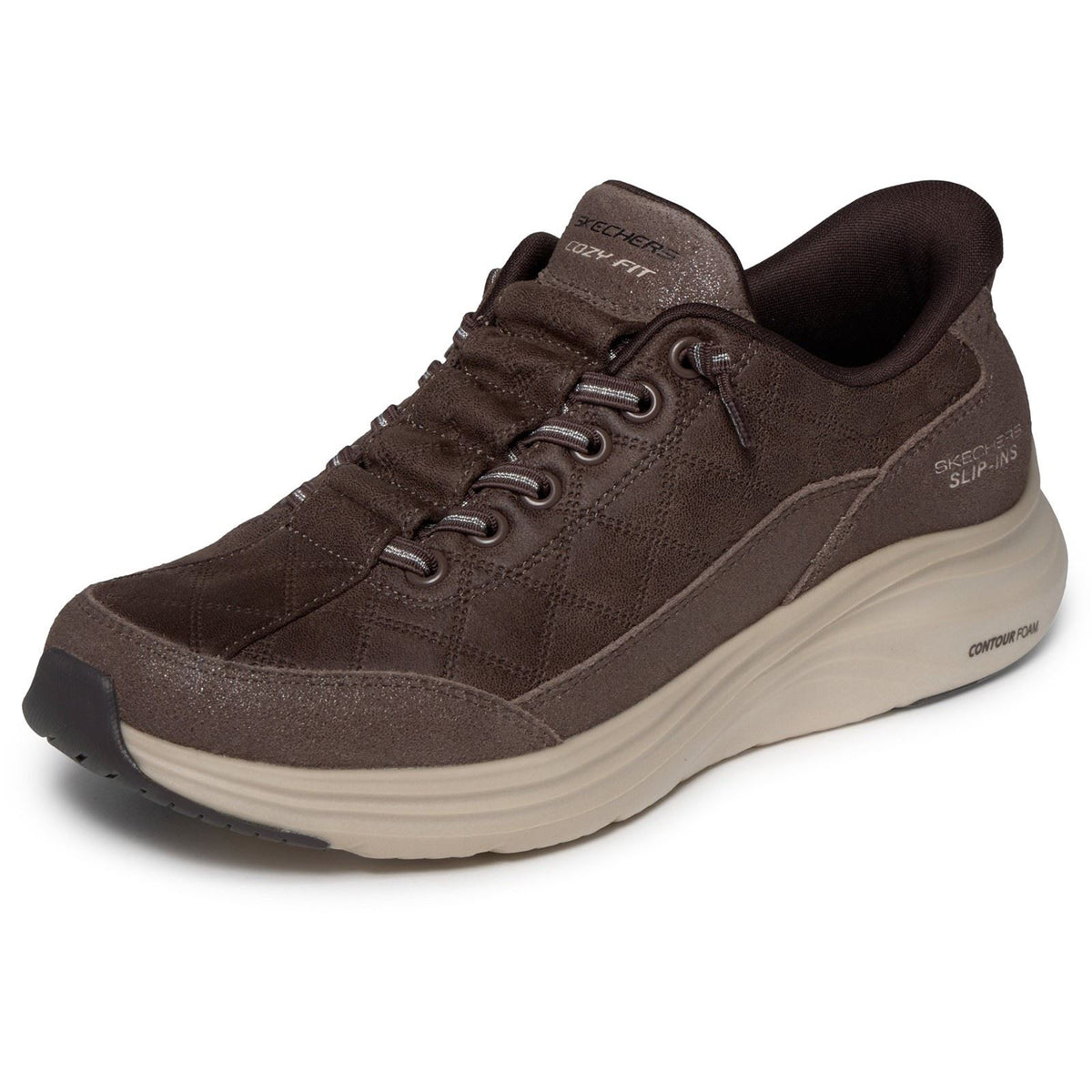 Skechers Contour Foam - Cozy Fit Natural Ease Leather Women's Chocolate Trainers