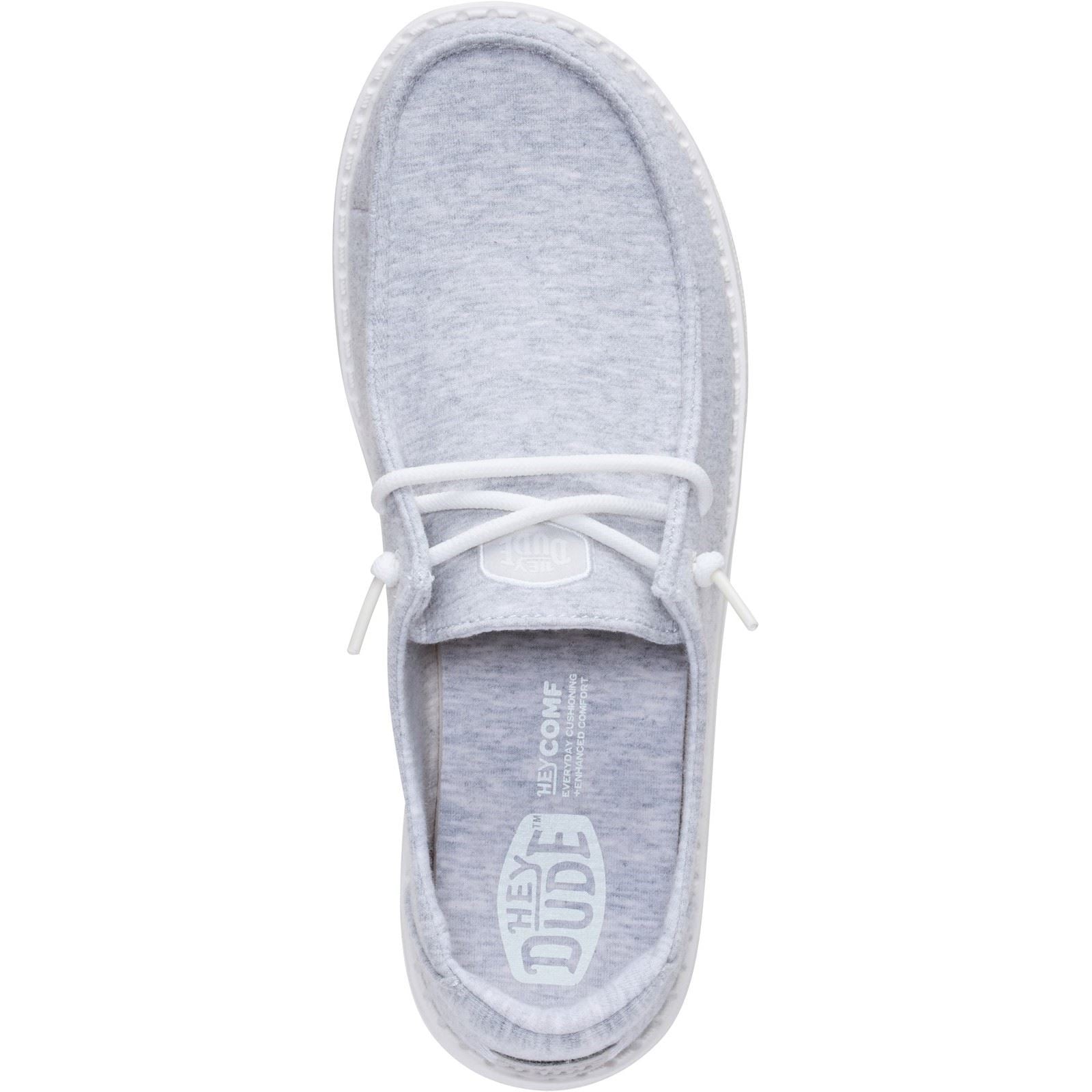 HEYDUDE Wendy Stretch Jersey Textile Women's Light Grey Loafers